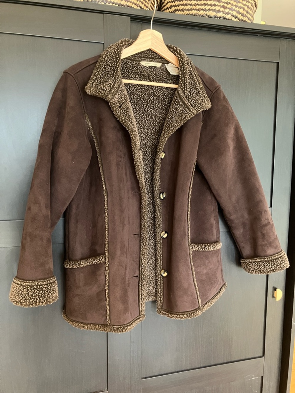 L.L. Bean Women's Sherpa Fleece Jacket in Chocolate Brown